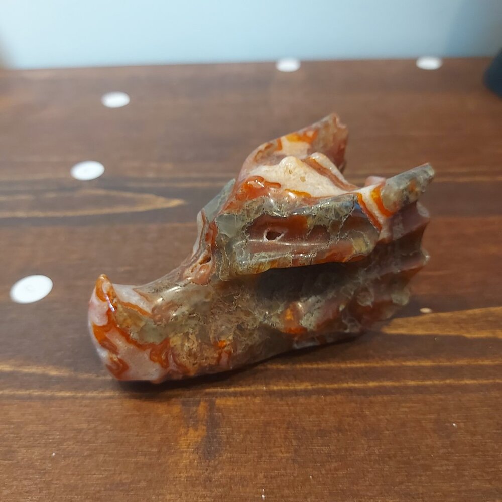 Carnelian & Durzy Crystal Dragon Head